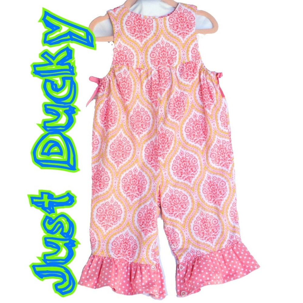 Just Ducky Pink and Green Romper
